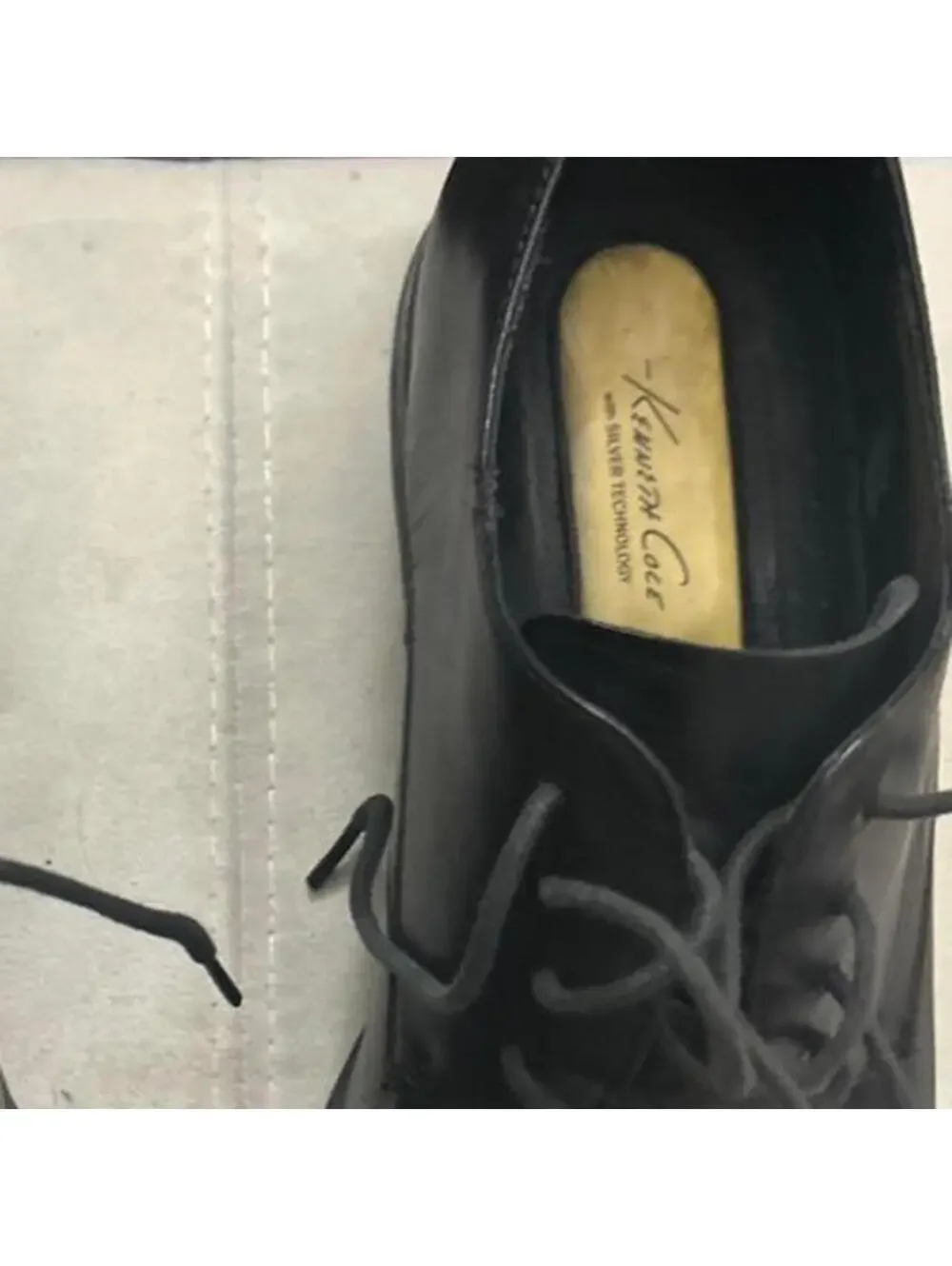 Kenneth Cole with silver technology black leather oxfords size 12
